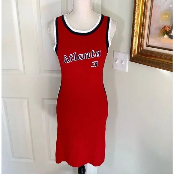 Vintage S4 Her Women’s Medium Atlanta Hawks #3 Sweater Jersey Dress Midi XS smal - Picture 2 of 10